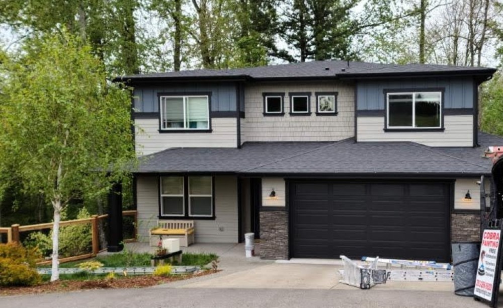 Exterior Repaint: Trim, Gutters, and Garage Door in Edgewood, WA